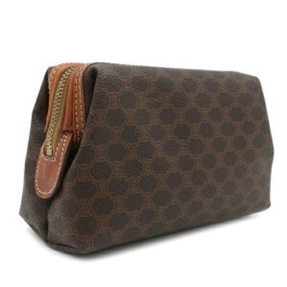 CELINE Pouch Macadam Brown Accessory Case Cosmetic - Picture 2 of 13